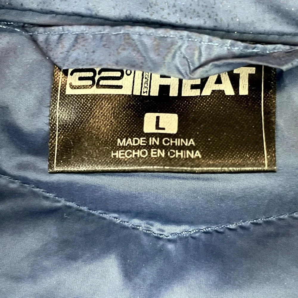 32 Degrees Heat Puffer Jacket Mens Large Hybrid Quilted Full Zip Grunge Gorpcore